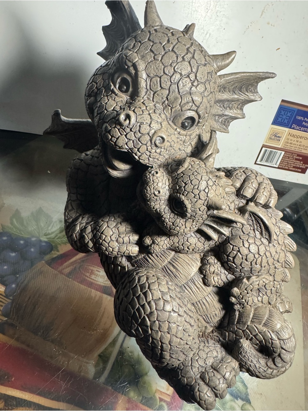 Stone-Look Dragon Figurine - Gray Decorative Sculpture